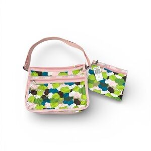 Vintage Lesportsac Pink and Green Multicolor Y2K Shoulder Bag (NWT!)